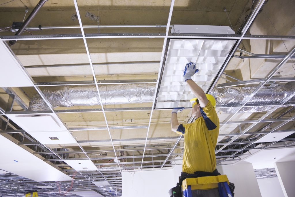 Electrician Installing Lights